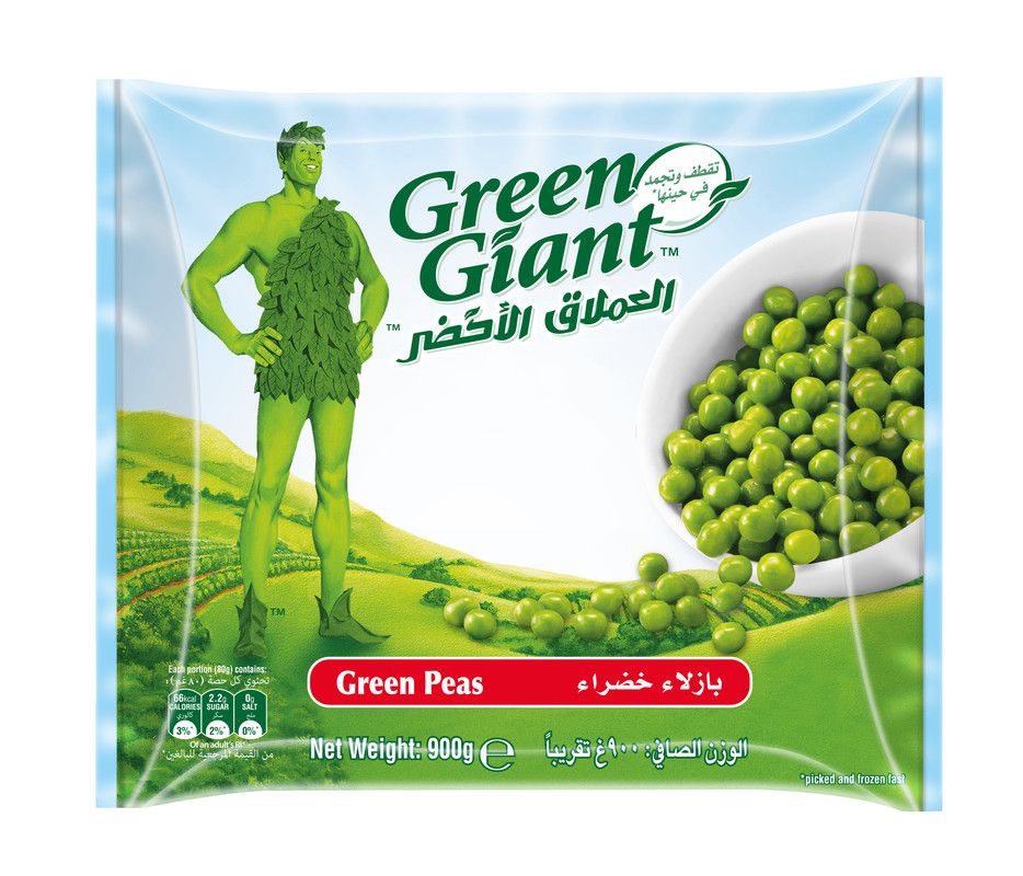 بازلاء خضراء العملاق الاخضر 900 جم × 12 كيس